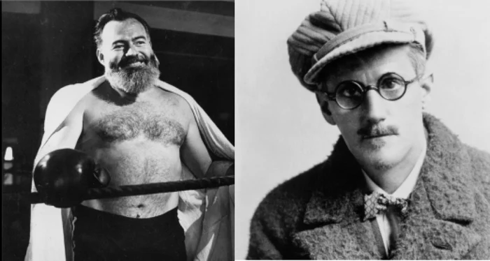 Ernest Hemingway şi James Joyce FOTO: openculture.com