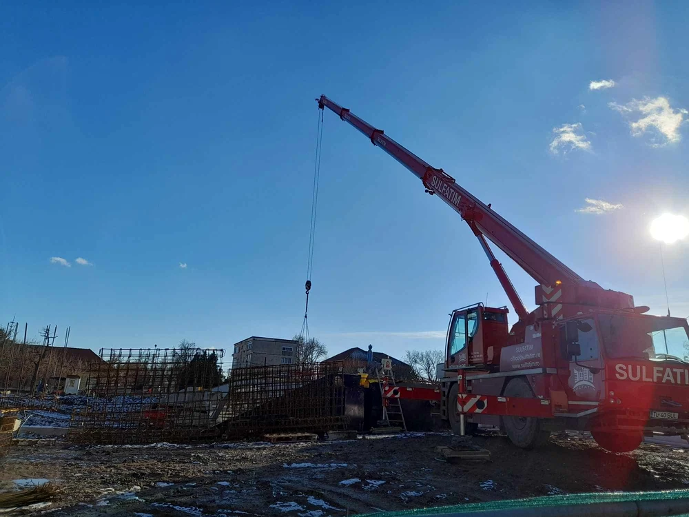 Construcția Pasarelei Gelu din Timișoara FOTO Ștefan Both