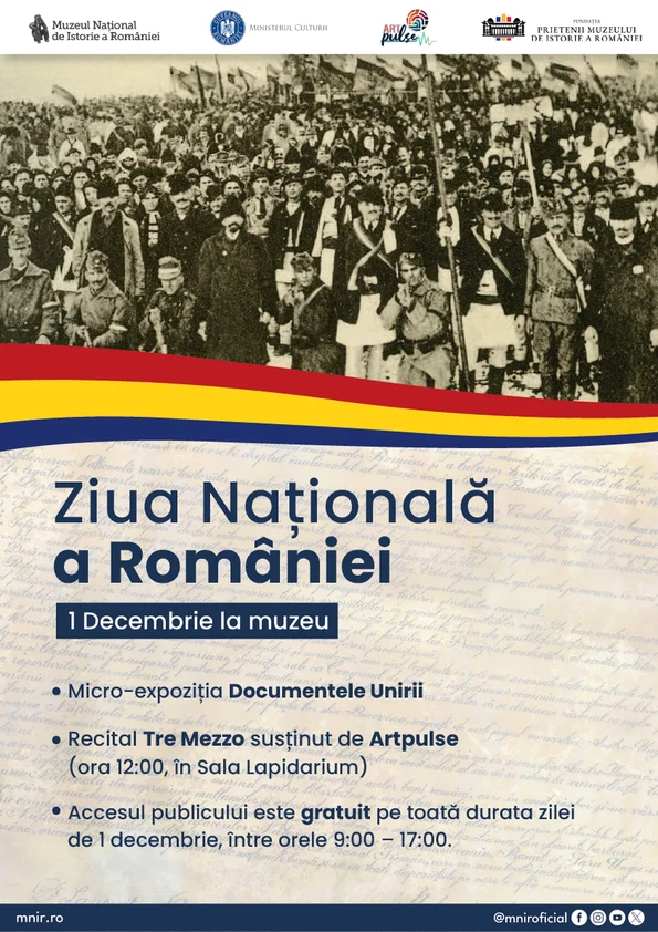 Acces gratuit la Muzeul Național de Istorie a României de Ziua Națională 