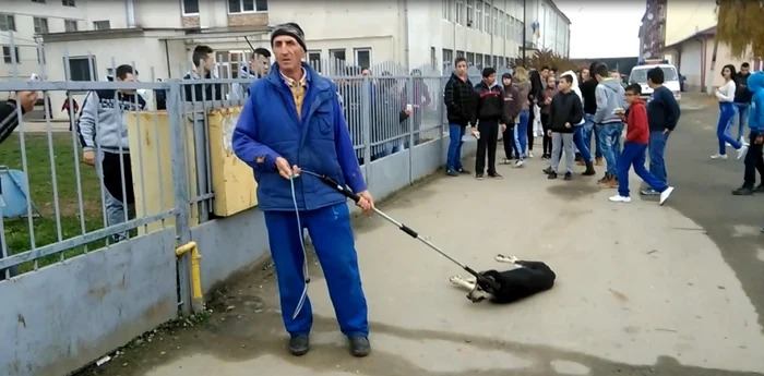 Cainele a fost schingiuit sub ochii copiilor