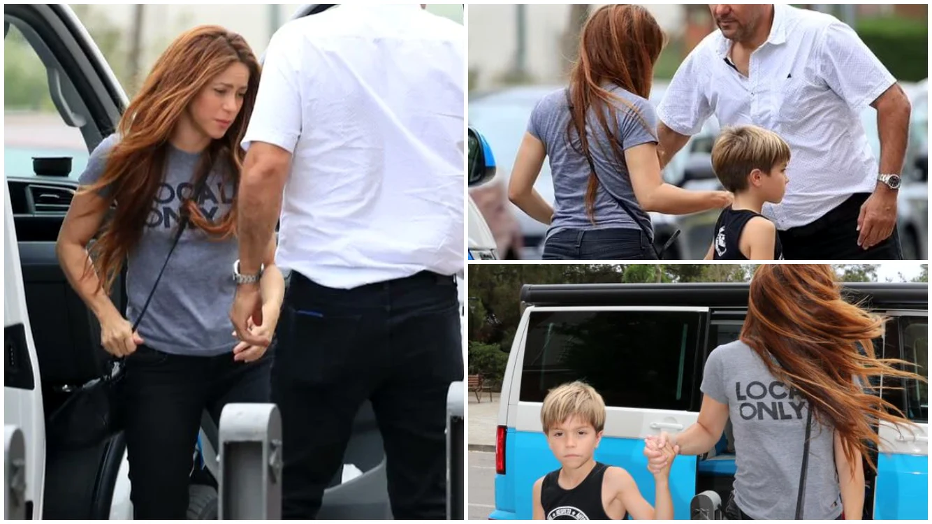Shakira și-a dus copiii la un curs de karate. Foto: colaj Daily Mail/Twitter