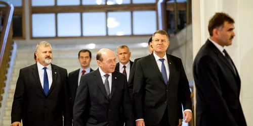 Traian Basescu si Klaus Iohannis sosesc la ceremonia de validare a a celui din urma pentru functia de presedinte a Romaniei, vineri, 21 noiembrie 2014 Ovidiu Micsik / Inquam Photos