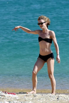 NO CREDIT VANESSA PARADIS AND HER SON JACK AT THE BEACH IN GREECE jpeg