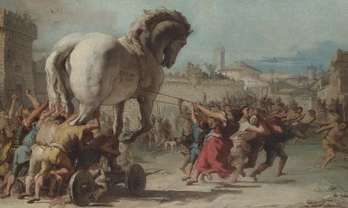 Calul Troian. Pictură de Giovanni Domenico Tiepolo
