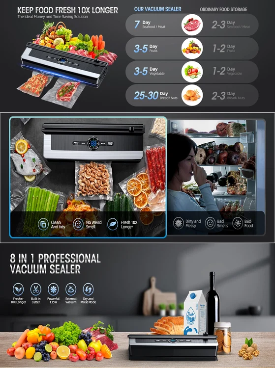 Aparat de vidat și sigilat alimente Wanty Pro Vacum Multifunctional, în top vidatoare 2026 Foto eMAG