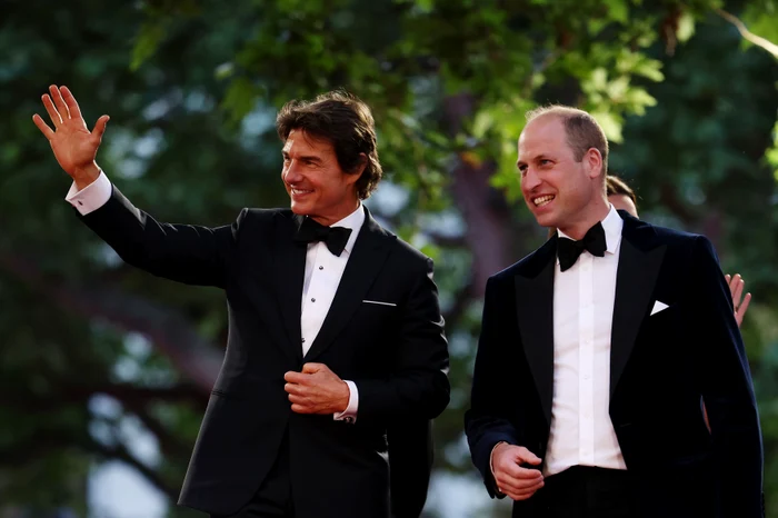Tom Cruise, Kate Middleton și Prințul William la premiera Maverick, Getty (2) jpg