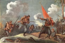 2  Atacul la Baioneta 1877 Razb Independenta Capturarea unui steag turcesc Urmarire cu baioneta jpg