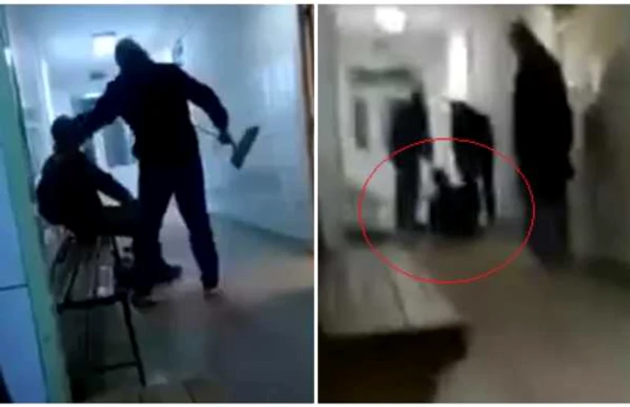 Bărbatul a fost târât din spital FOTO captură video