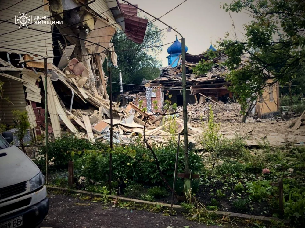 Atac cu drone în Kiev/FOTO: Serviciul de Urgență de Stat al Ucrainei