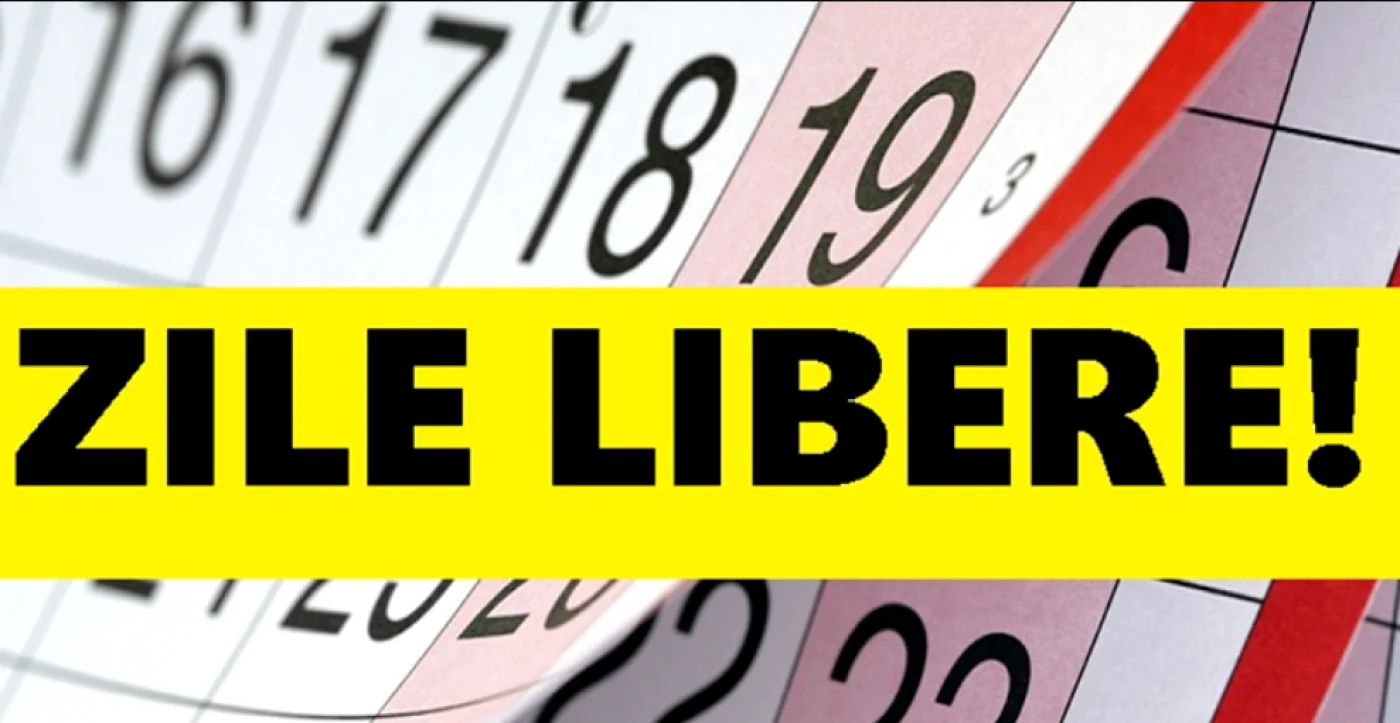 Calendar pe care scrie zile libere! pe un fond galben