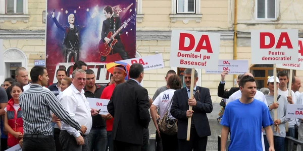 Miting  USL în centrul Clujului