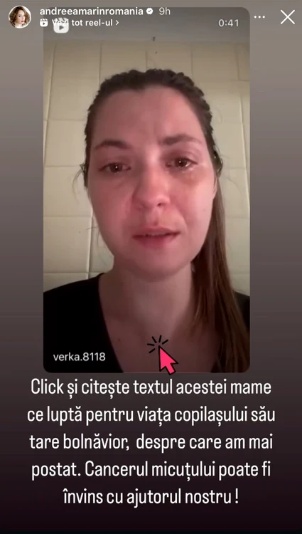 Aceasta este postarea Andreei Marin / foto: Instagram