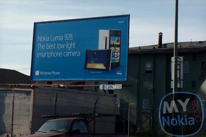 Nokia Lumia 928 a apărut pe un panou publicitar