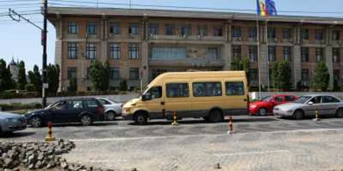 Şantier în centrul Iaşiului