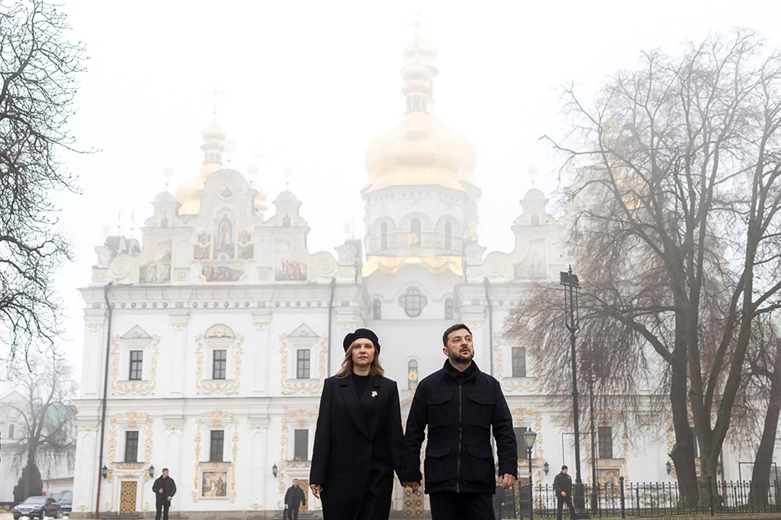 Președintele Ucrainei, Volodimir Zelenski și soția Olena Zelenska. FOTO: AFP