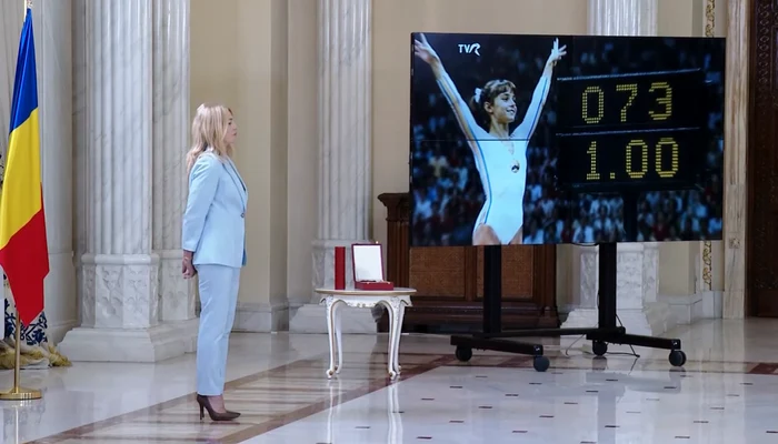 Nadia Comăneci, emoționată la ceremonie FOTO Captură video