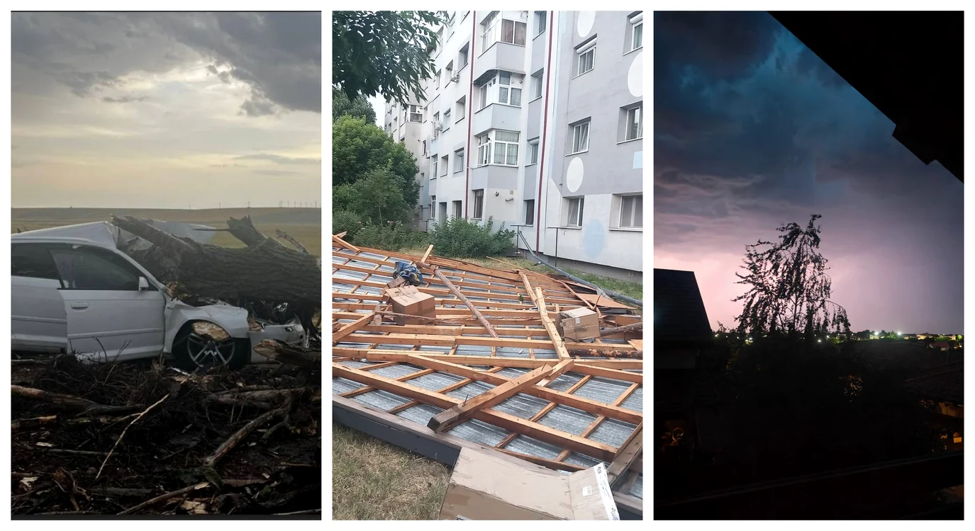 Pagube provocate de furtună FOTO Facebook / Meteoplus 