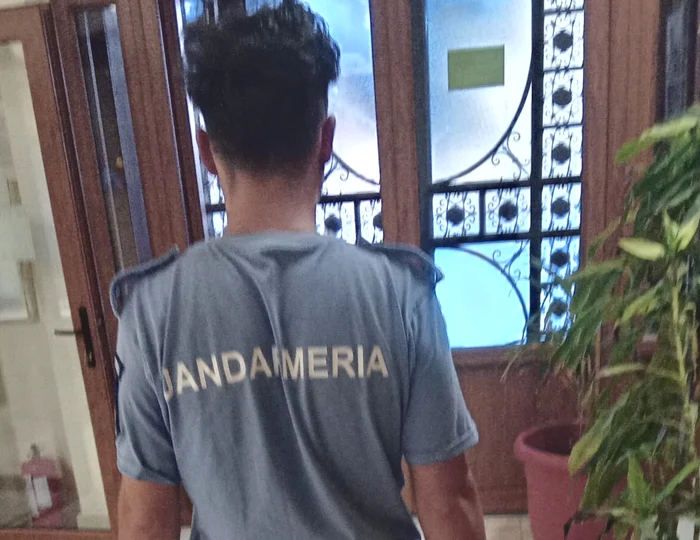 Individul purta vestimentație cu însemnele Jandarmeriei FOTO: IJJ Vrancea