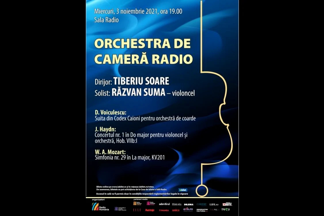 Dirijorul Tiberiu Soare și violoncelistul Răzvan Suma vor fi aplaudați pe scena Sălii Radio jpeg