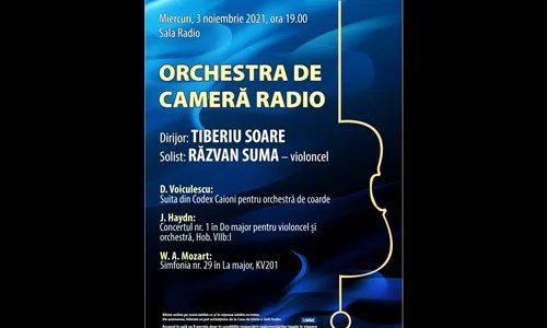 Dirijorul Tiberiu Soare și violoncelistul Răzvan Suma vor fi aplaudați pe scena Sălii Radio jpeg