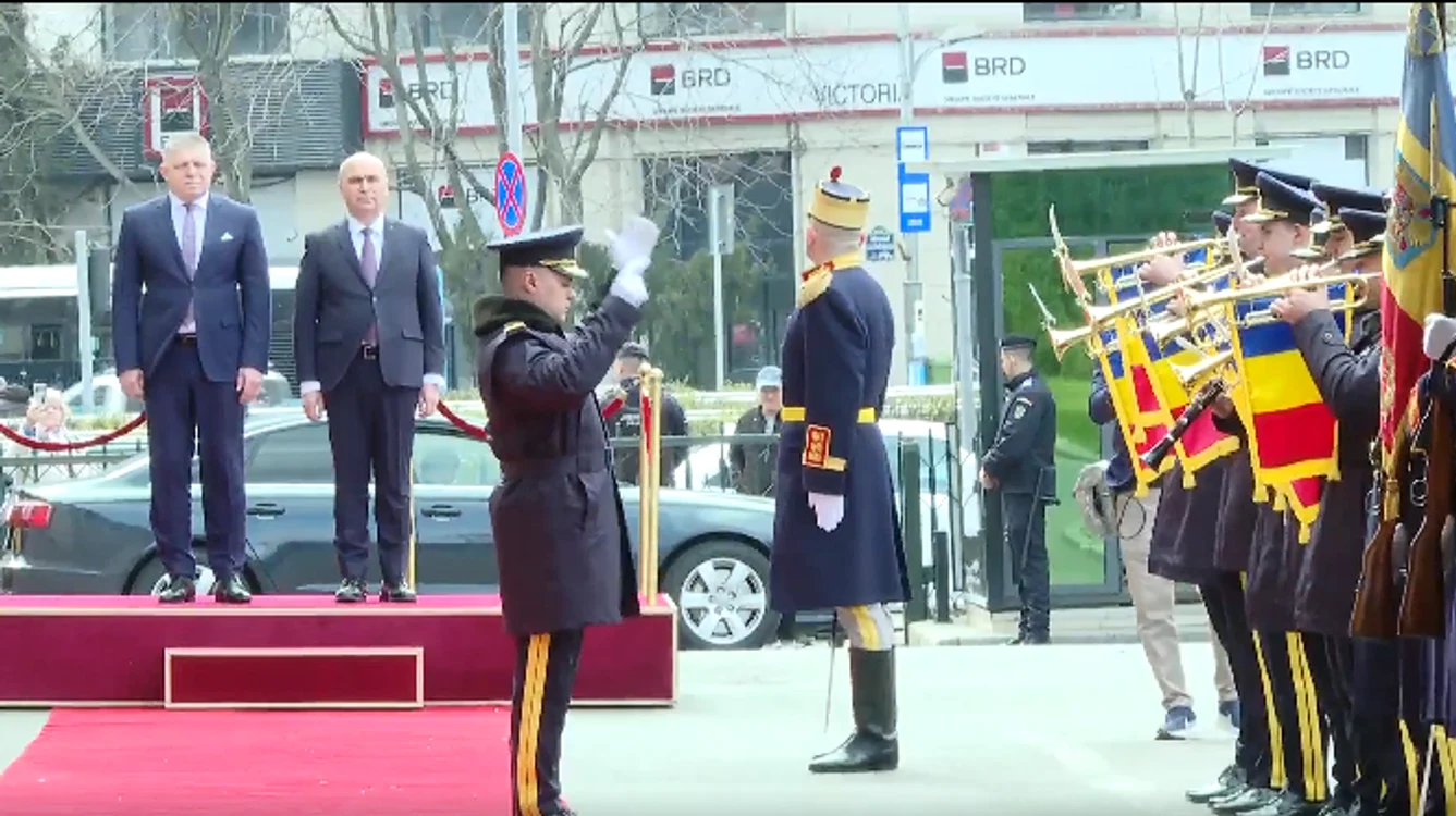 Ilie Bolojan l-a primit pe Robert Fico. FOTO captură FB Guvernul României