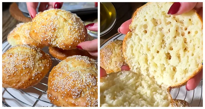 Chifle delicioase fără frământare / FOTO: Colaj captură video TikTok