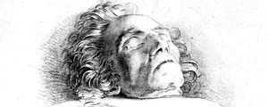 Ludwig van Beethoven pe patul de moarte, desen de Josef Danhauser (© Wikimedia Commons)