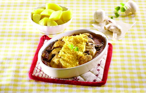 gratin din piept de pui cu ciuperci jpeg
