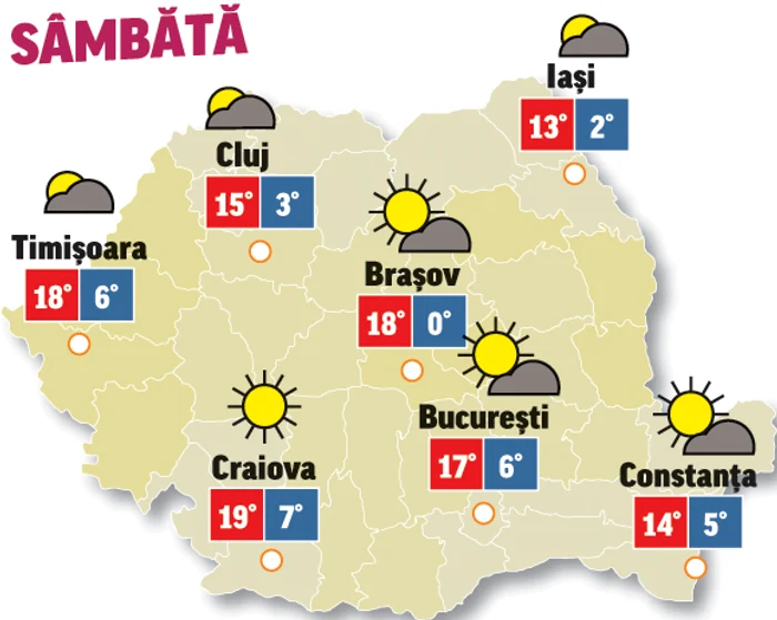 Astăzi se va mai răcori un pic, dare vremea va fi plăcută