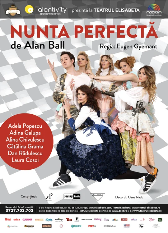 Adela Popescu joacă în „Nuntă perfectă”, alături de Alina Chivulescu, Laura Cosoi, Adina Galupa, Jojo și Dan Rădulescu