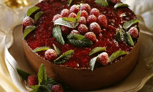 tort cu ciocolata zmeura piscoturi 580x400 jpeg