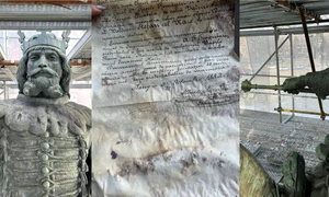 Restaurarea statuii lui Ștefan cel Mare de la Iași (© Facebook / Mihai Chirica)  