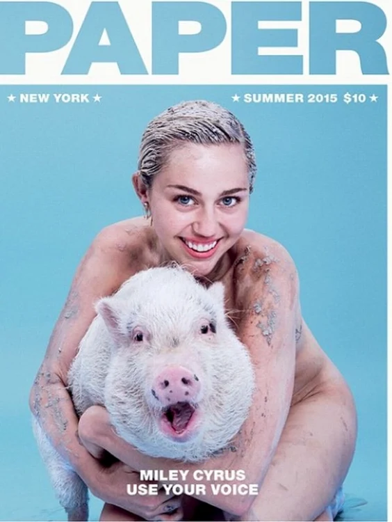 Miley adoră să se pozeze în pielea goală și este cea mai sexy vegetariană a anului 2015