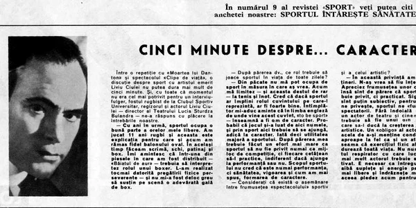 Liviu Ciulei vorbind despre sport