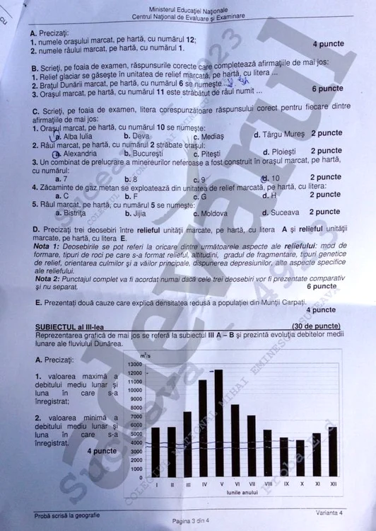 Subiectele la Geografie - Bac 2014