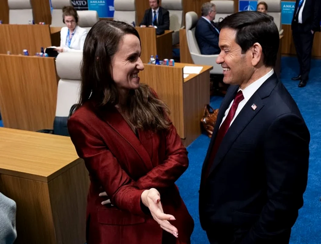Oana Țoiu și secretarul de stat al SUA, Marco Rubio/FOTO: Facebook/Oana Țoiu