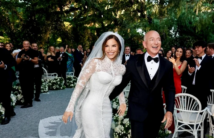 Lauren Sanchez și Jeff Bezos s-au căsătorit FOTO: X