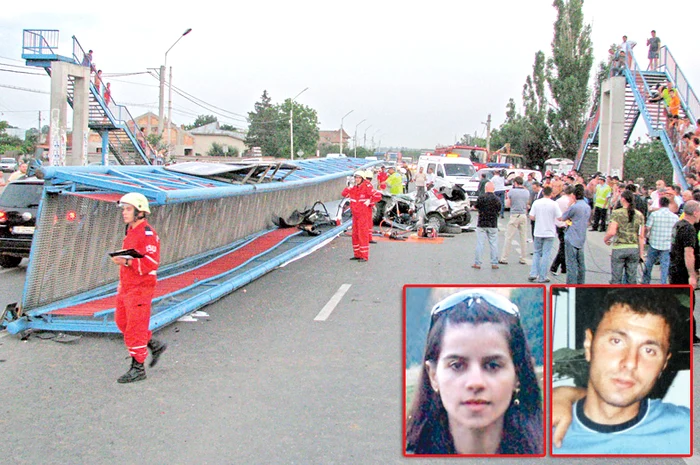 Monica Ursică (28 ani) şi Ionuţ Ilie (26 ani) au fost ucişi de pasarela de la Tâncăbeşti