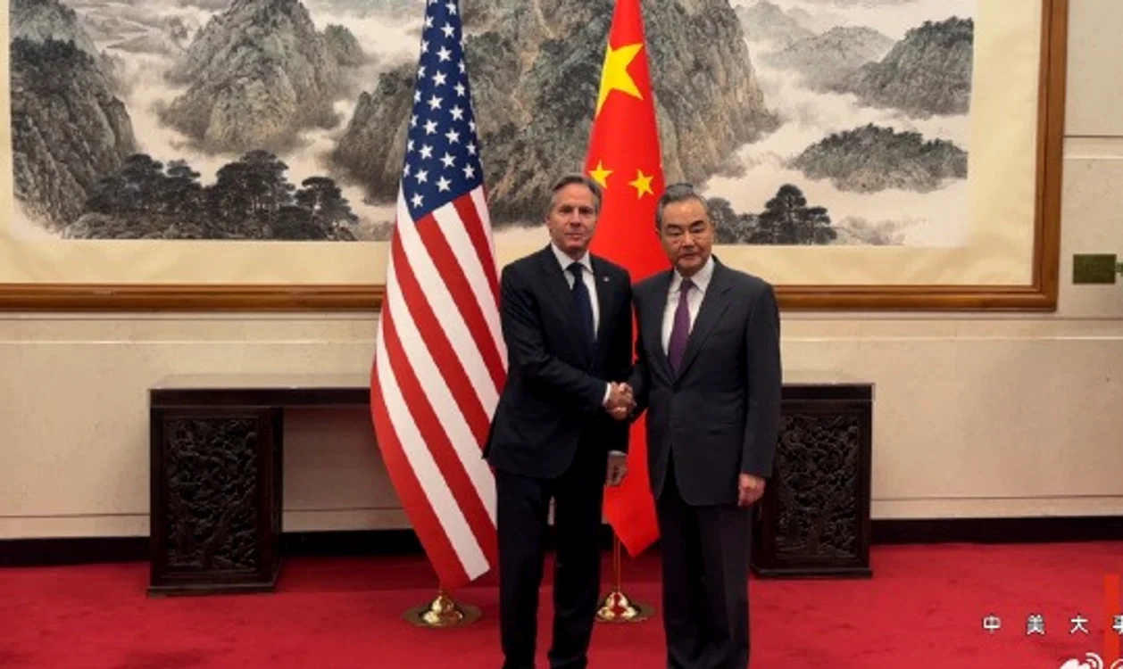 Antony Blinken și Wang Yi. FOTO Facebook People's Daily, China 