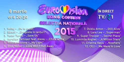 La Craiova se va desfăşura pe data de 8 martie finala naţională a Eurovision 2015