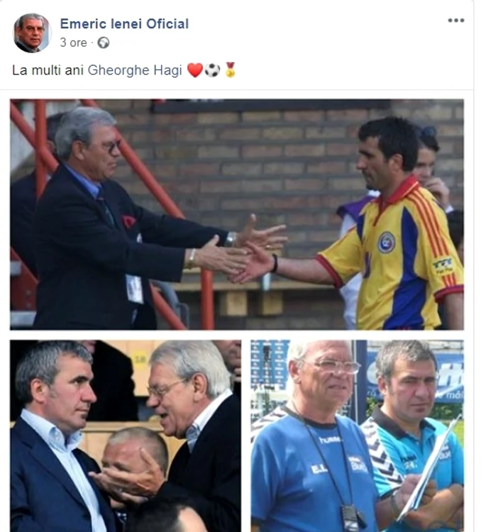 Gică Hagi a fost felicitat de Emeric Ienei