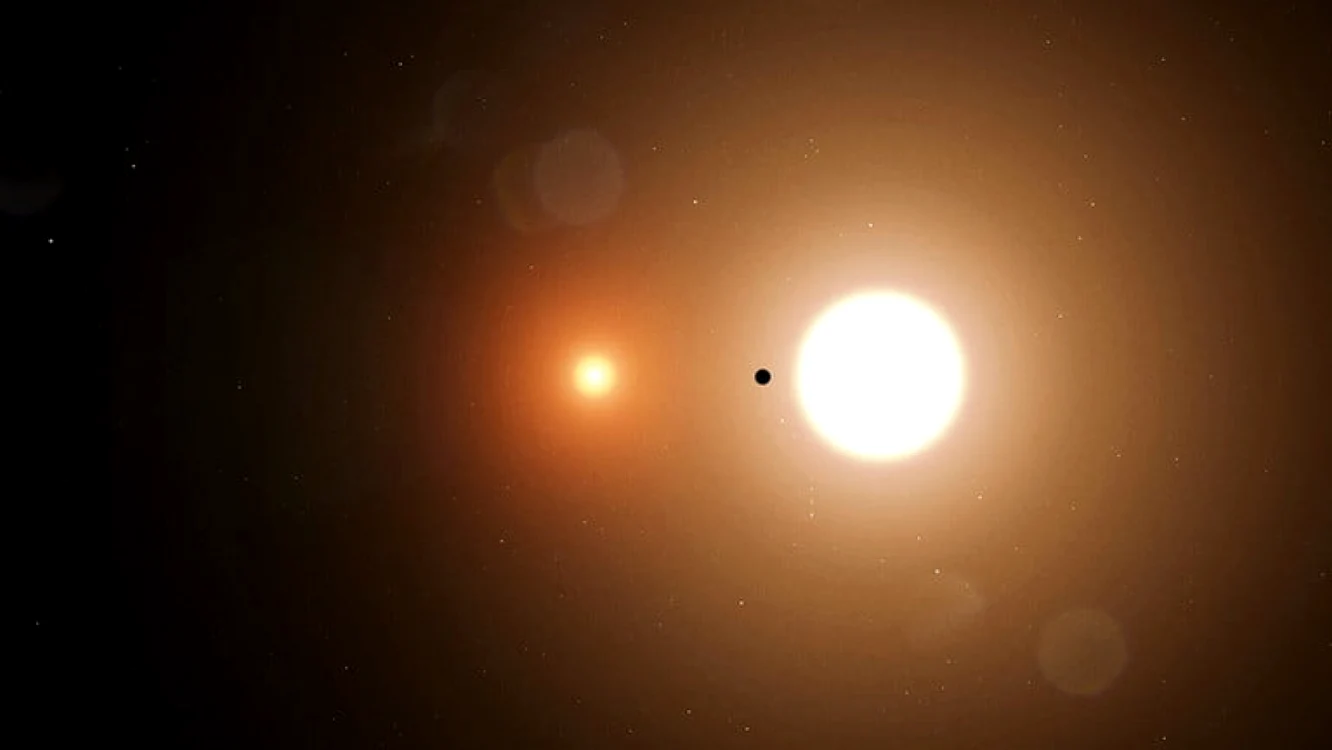 Ilustraţie a sistemului TOI 1338. Foto: NASA's Goddard Space Flight Center/Chris Smith