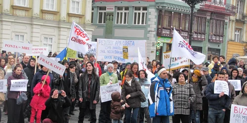 Protest în Timişoara împotriva exploatării gazelor de şist