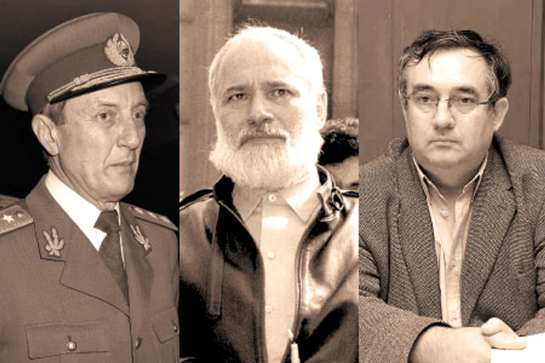 Generalul Victor Atanasie Stănculescu, Gelu Voican Voiculescu şi Procurorul-maior Dan Voinea