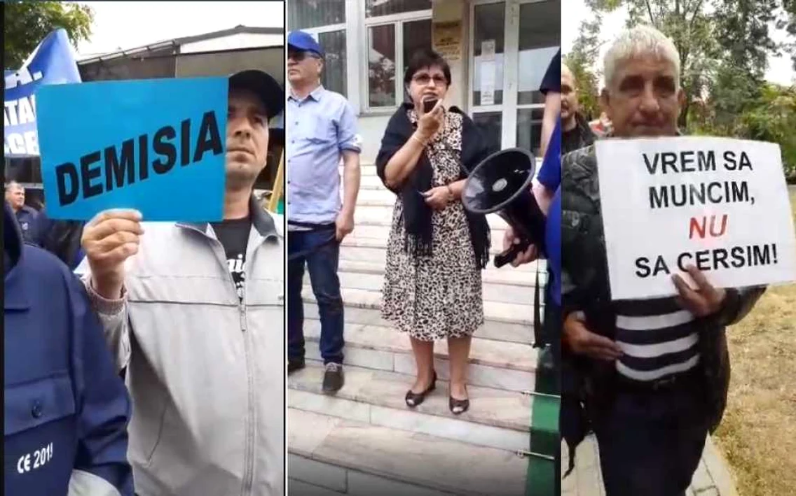 Noi proteste de stradă ale angajaţilor de pe platforma chimică vâlceană Foto colaj video