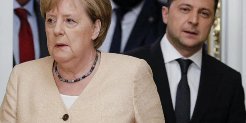 Angela Merkel in vizita la Volodimir Zelenski FOTO EPA-EFE