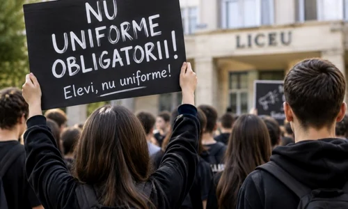 elevi protest impotriva uniformei obligatorii foto radioiasi jpg