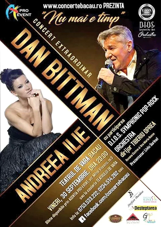 Dan Bittman va fi acompaniat nu  de colegi, ci de o orchestră simfonică