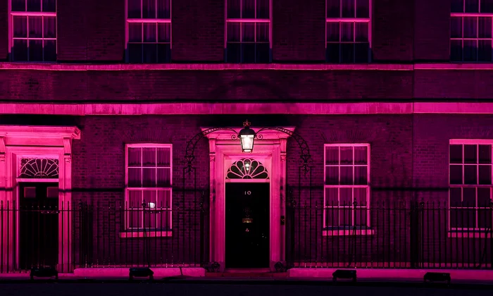 10 Downing Street lit pink jpg