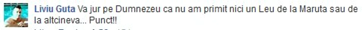 Măruţă spune că nu i-a dat niciun ban lui Liviu Guţă
